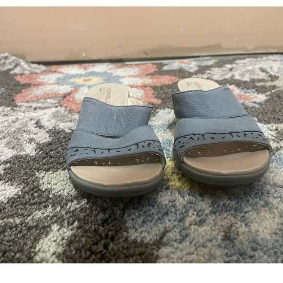 Merrell Veranda Eve Womens Leather Slide Sandals in Dusty Blue Size 7‎ - Picture 3 of 8